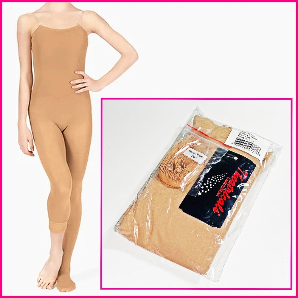 THEATRICALS DANCEWEAR LIGHT TAN L/XL SEAMLESS BALLET BODY TIGHT